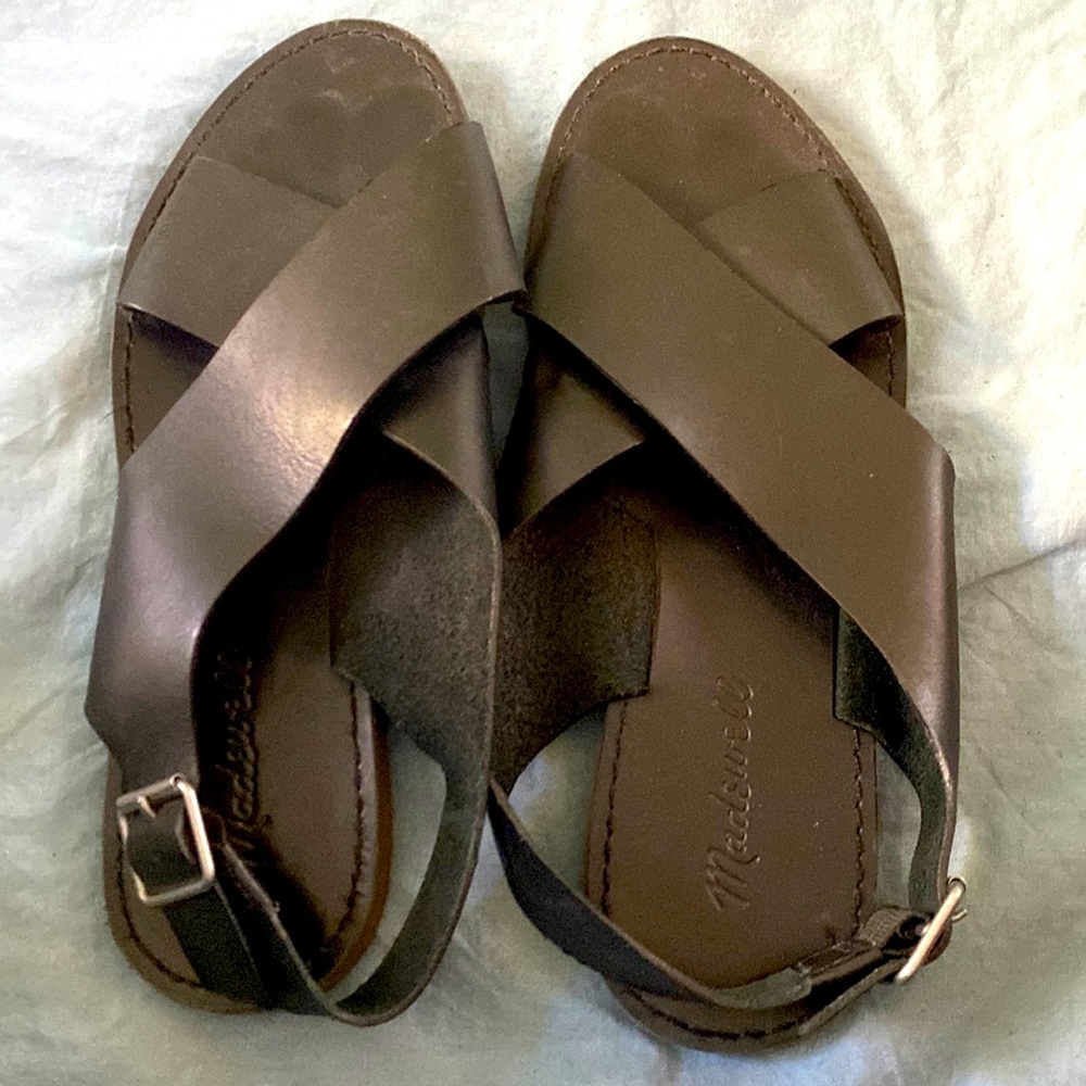 Madewell sz7.5 black slingback sandals
